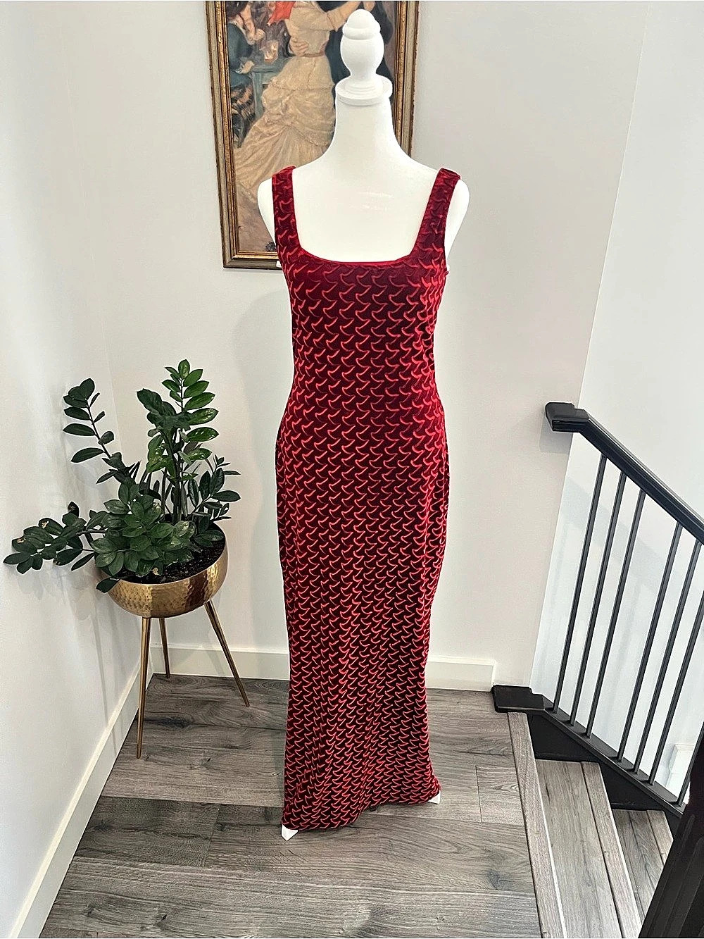 Whimsigoth red velvet dress vintage